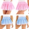 Unisex Adult Fancy Dress Lace Hem Plaid Pleated Mini Skirt