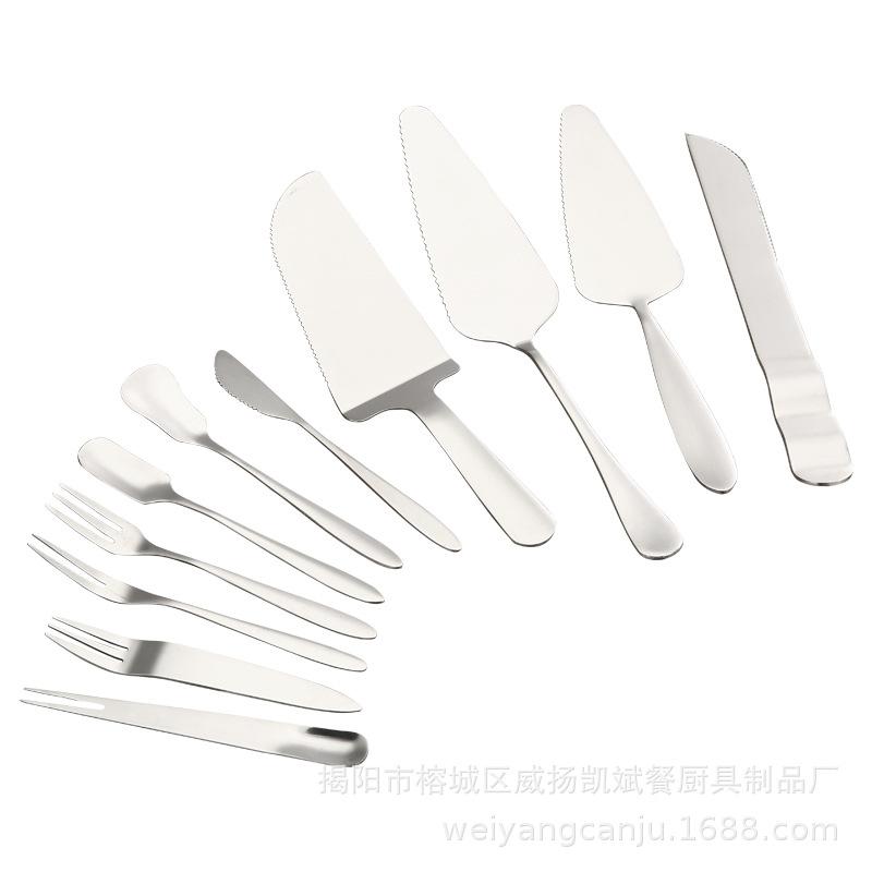 Stainless Steel Knife and Fork Birthday Cake Stainless Steel West Point Cheese Cutter Triangular Spatula Gift, Plus