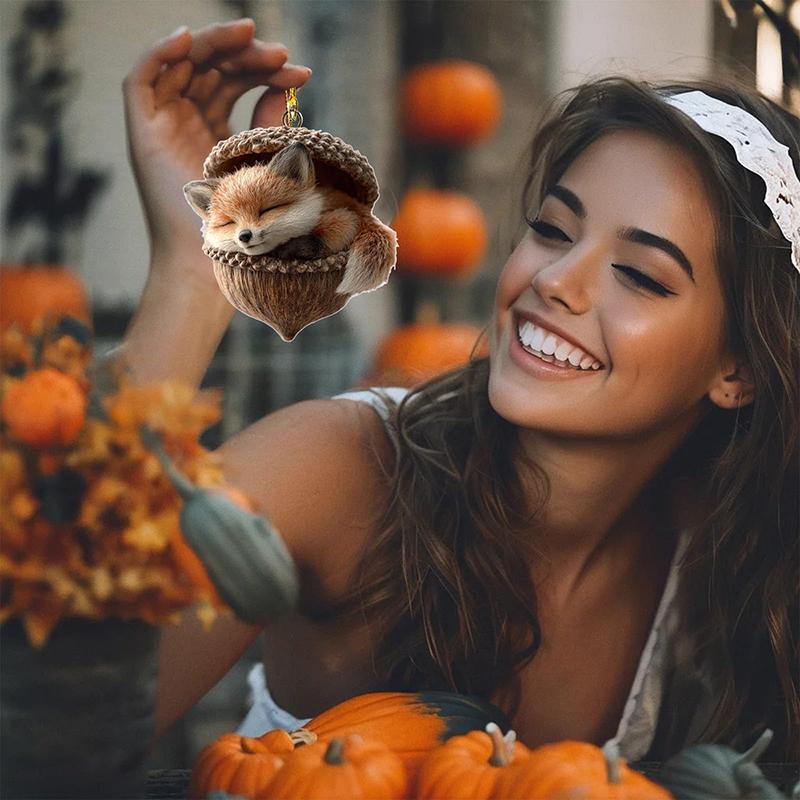 Лесные животные Желуди Украшения 2D Плоские Уютные Лесные Рождественские Украшения, 2026 Новое Украшение Животное Шишка