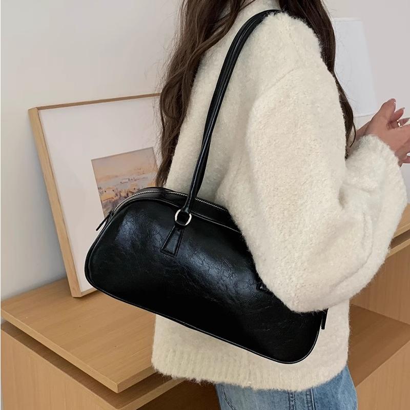 Новые женские сумки через плечо, модные женские сумки из искусственной кожи, подушечки для бостона, повседневные сумки под мышками, однотонные роскошные сумки