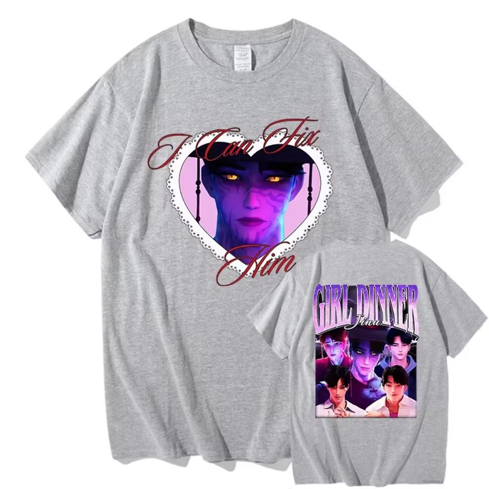 2025 SAJA BOYS Джину Я могу его исправить K-pop Охотник на демонов Футболка Летний хлопок Короткий рукав Мужская Ужин Женская Футболки Графическая одежда