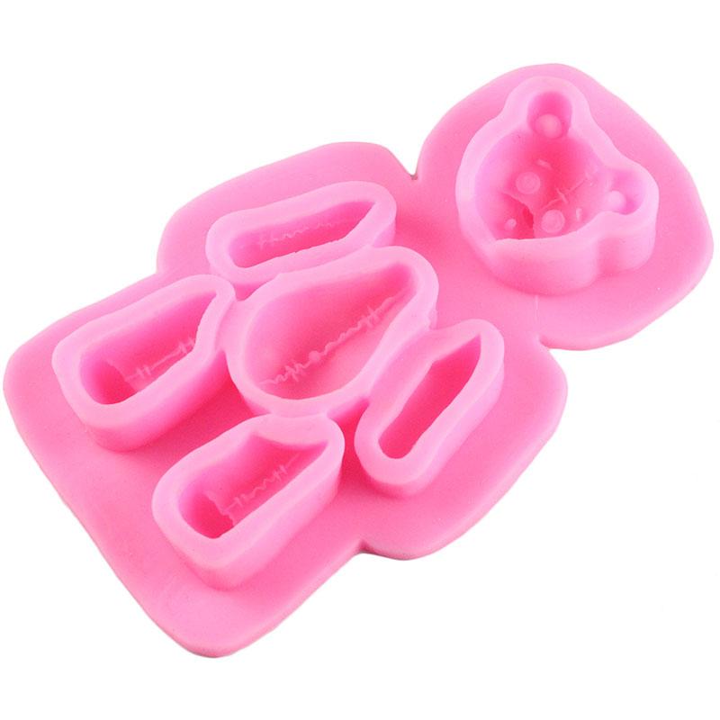 Силиконовая форма для медведя, детские инструменты для украшения торта с помадкой на день рождения, DIY кекс, топпер, конфеты, формы из полимерной глины, форма для шоколадной мастики