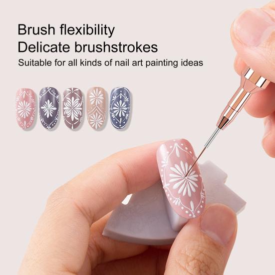 5Pcs Nail Painting Pen Elongated Lines DIY Nylon Wool Durable Manicure Edge Puller Set Polish Salon