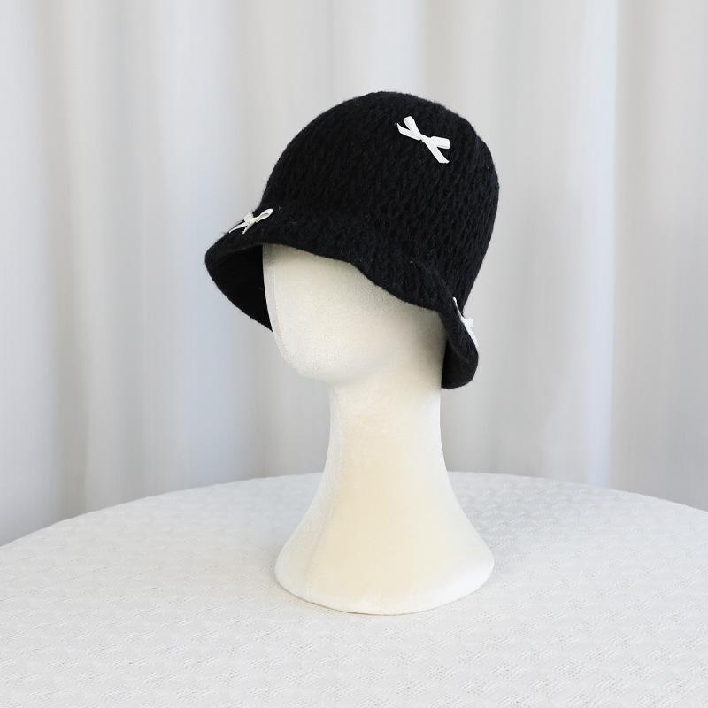 Вязаная шерстяная шапка детская осенне-зимняя ветрозащитная и теплая шляпа-ведро, подчеркивающая маленькое лицо, универсальная шапка-панама с защитой ушей