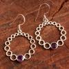 Amethyst Carnelian Larimar Garnet Handmade Dangle Earring 925 Sterling Silver Women Jewelry
