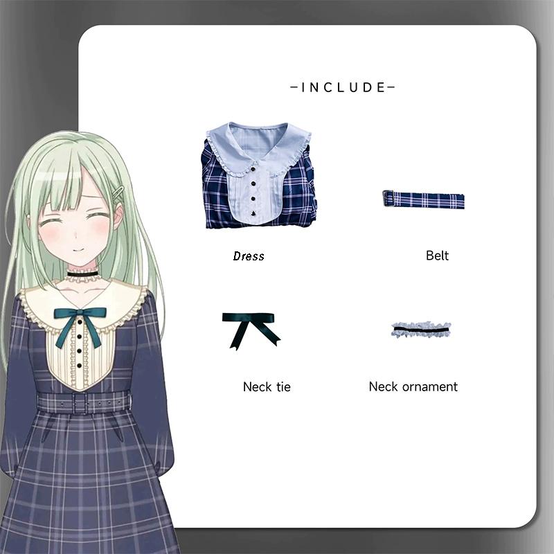 Взрывная мечта! Ave Mujica Wakaba Mutsumi Костюм для косплея Аниме Mortis Женская школьная форма Хэллоуинский костюм