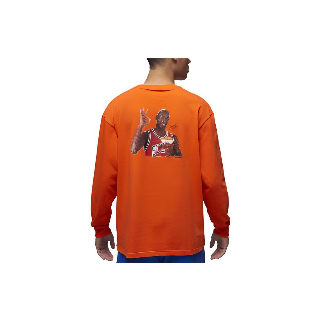 Jordan Футболка с круглым вырезом и принтом логотипа Flight MVP, мужская, оранжевая, DV8428-817