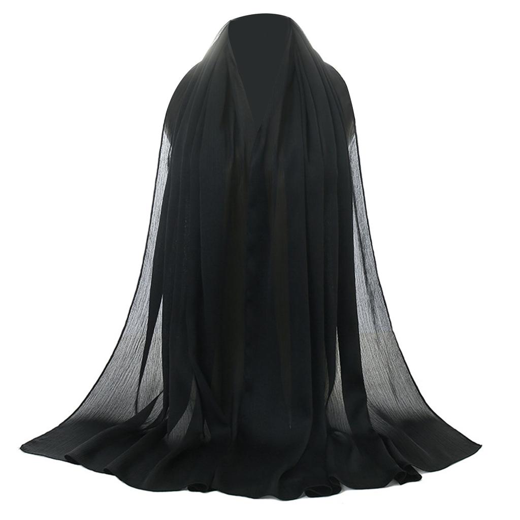 Fashionable Women Hijab Shawl Simple Breathable Headwrap Scarf for Middle Eastern and Muslimah Event Gathering 180x75cm