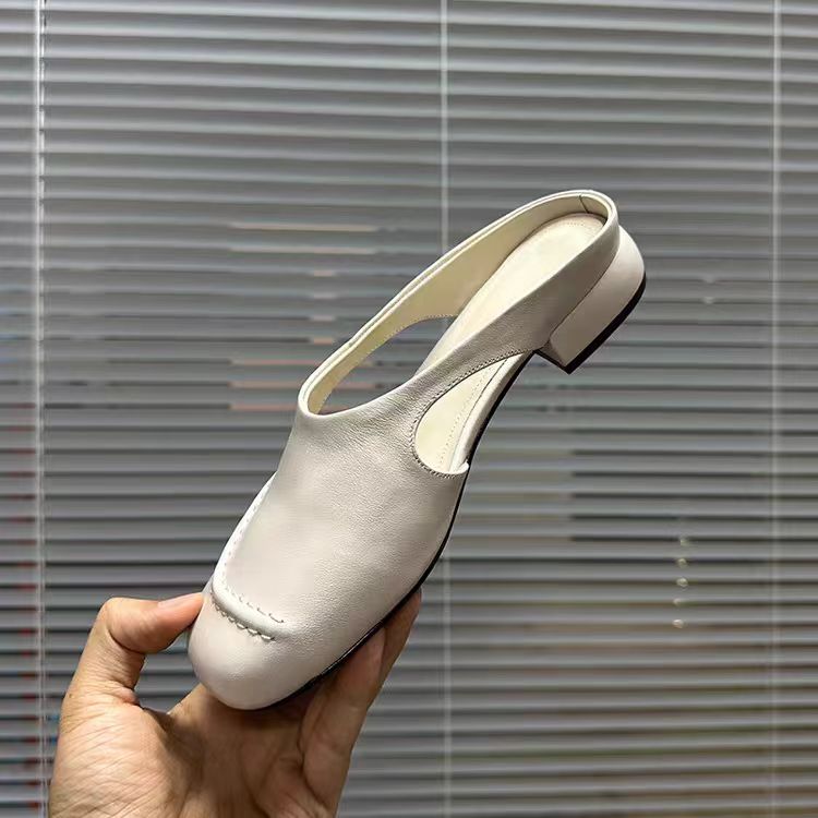 Модные женские тапочки, босоножки на каблуке, удобные мюли, женские лоферы 2025, брендовая повседневная обувь, летние сандалии из мягкой кожи с неглубоким вырезом