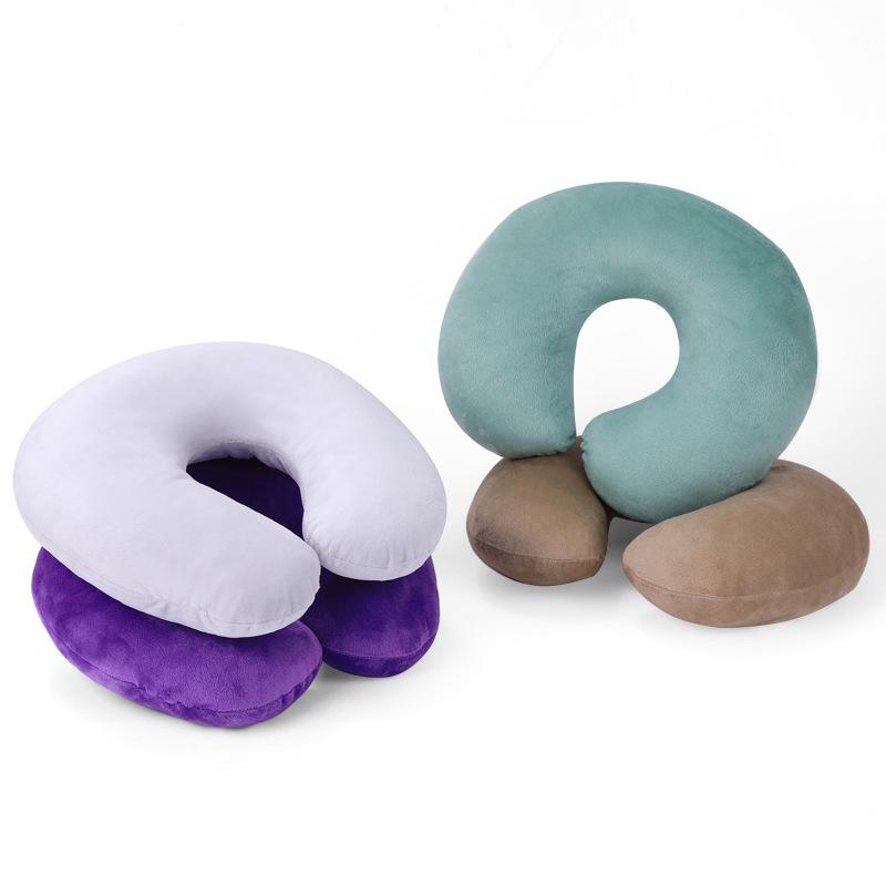 Подушка для путешествий U-образной формы из бархата для поддержки шеи