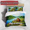 3pcs Duvet Cover Set (1*Duvet Cover + 2*Pillowcase, Without Core), Custom Name Masha and The Bear Pattern Bedding Set, Home Bedroom Decor Gift