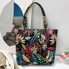 Ethnic Style Retro Print Shoulder Bag Large Capacity Splicing Knitting Tote Hand