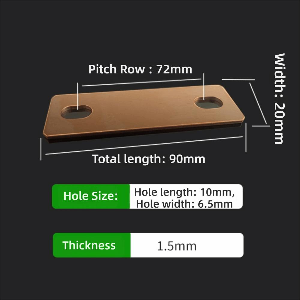 M6 screw holes Bus Bars Connector Flat Red Copper Pickling Busbar Busbar Connector  LiFePO4 Cell