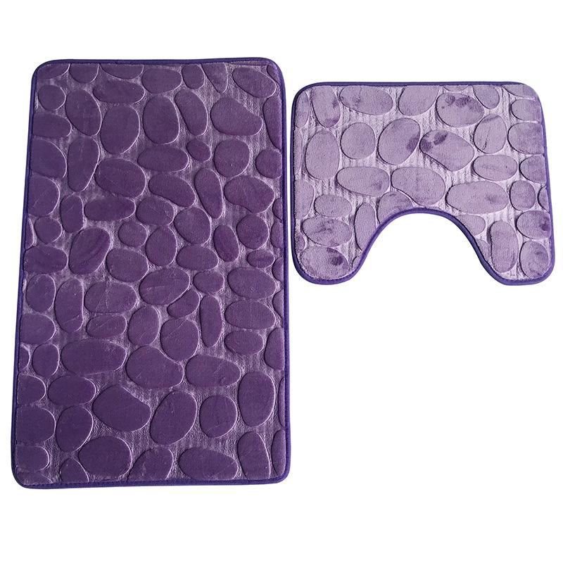 Набор из 3 ковриков для ванной комнаты, мягкий нескользящий коврик из 2 предметов, коврик из булыжника, коврик для ванной комнаты, впитывающие ковры для душа, крышка унитаза, пол