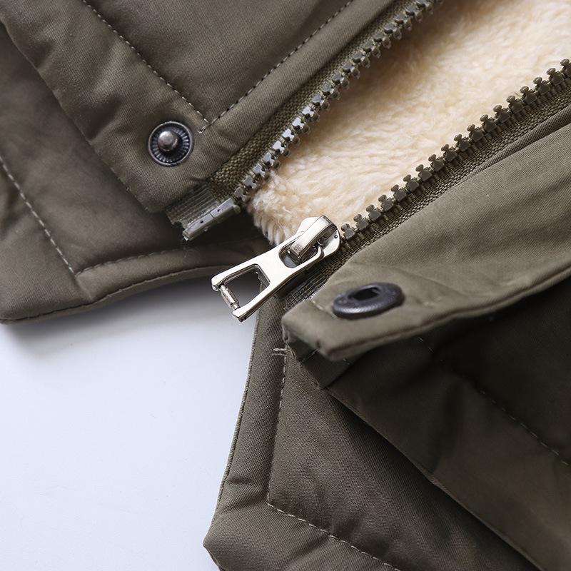 Boys Coats Velvet and Thickened 2024 Winter Fashion Hooded Jacket Boys' Clothing Children Cotton-padded Jackets