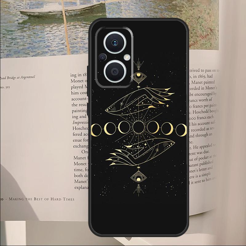 Гадание Луна Звезды Руки Искусство Чехол для OPPO Reno 11F 12F 13F 14F 10 11 12 13 14 Pro 7 8 Lite OPPO Find X6 X8 X9 Pro Чехол