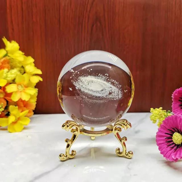 Диаметр 6 см, глобус, галактика, миниатюры, хрустальный шар, 3D-гравированный лазером, кварцевый стеклянный шар, сфера, украшение для дома, аксессуары, подарки
