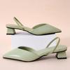 Women's Low Heels Sandals Pointed Toe Women's Stiletto Heels Slingback Casual Slippers Wedding Bride 2025 New