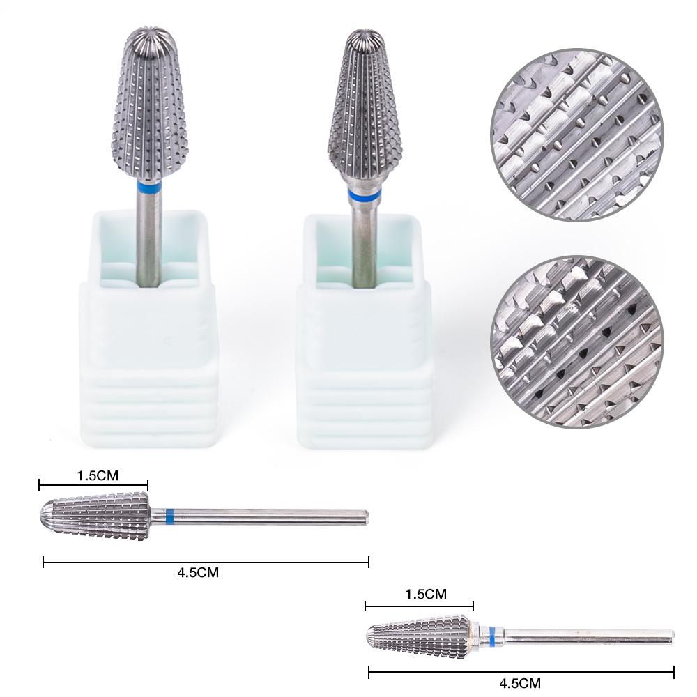 5 In 1 Carbide Tungsten Nail Bit Dual Rotation Volcano/Tornado Milling Cutters Fast Remove Acrylic Hard Gel ManucureTools
