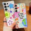 Чехол для S25 Ultra с красочным узором граффити со звездами для Samsung Galaxy S25 Edge S24 Ultra S23 S22 Plus S21 FE Capa Funda
