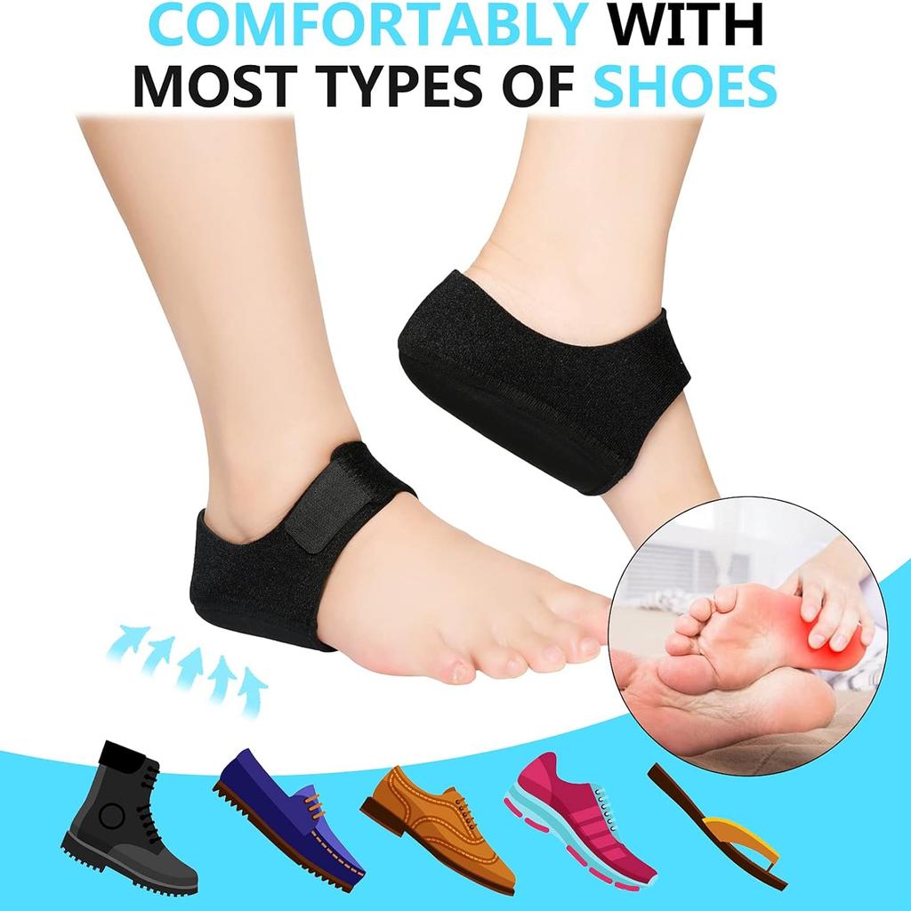 Heel Protectors, Heel Cups, Gel Heel Cushion Support for Plantar Fasciitis, Heel Pain, Achilles Tendinitis, Dry Cracked Heels, Heel Pads