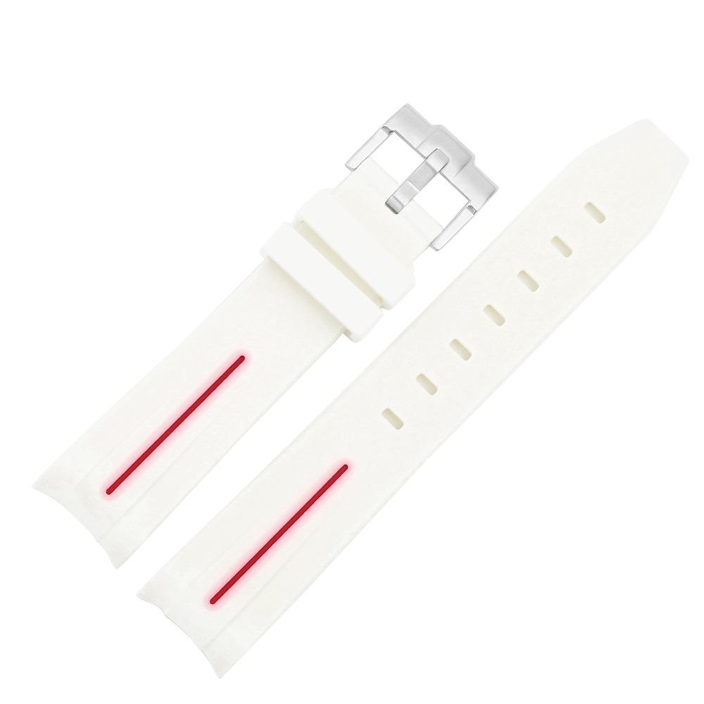Curved Interface Rubber Watch Strap 20mm Men Women Waterproof Sports Watch Band for Moonswatch Watchband Watch Accessories