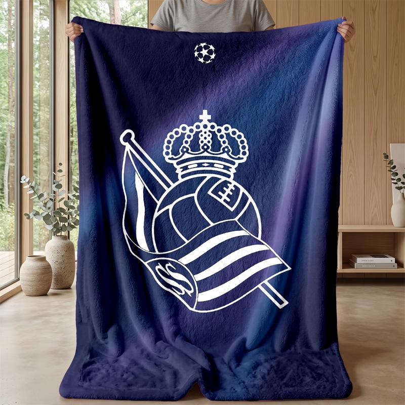 Real Sociedad FC Soft Flannel Fleece Blanket Lightweight Cozy Warm Throw Blanket For Sofa Bed Home Decor