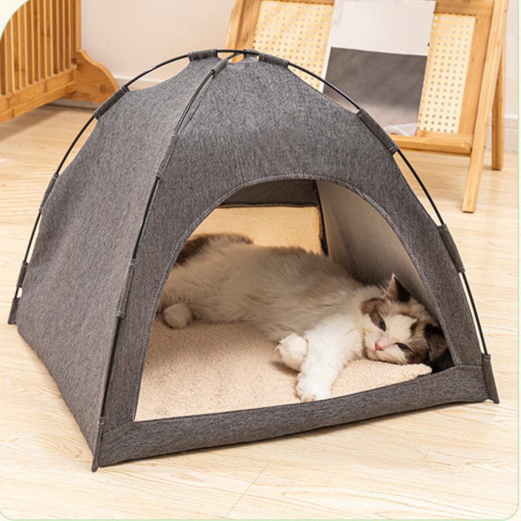 Палатка-кровать для кошки Большое пространство Дышащая Удобная Моющаяся Палатка-домик для питомца кошки собаки Все сезоны Размер S