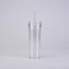 18Oz Double Plastic Water Cup Skinny Transparent As Acrylic Water Cup With Straw