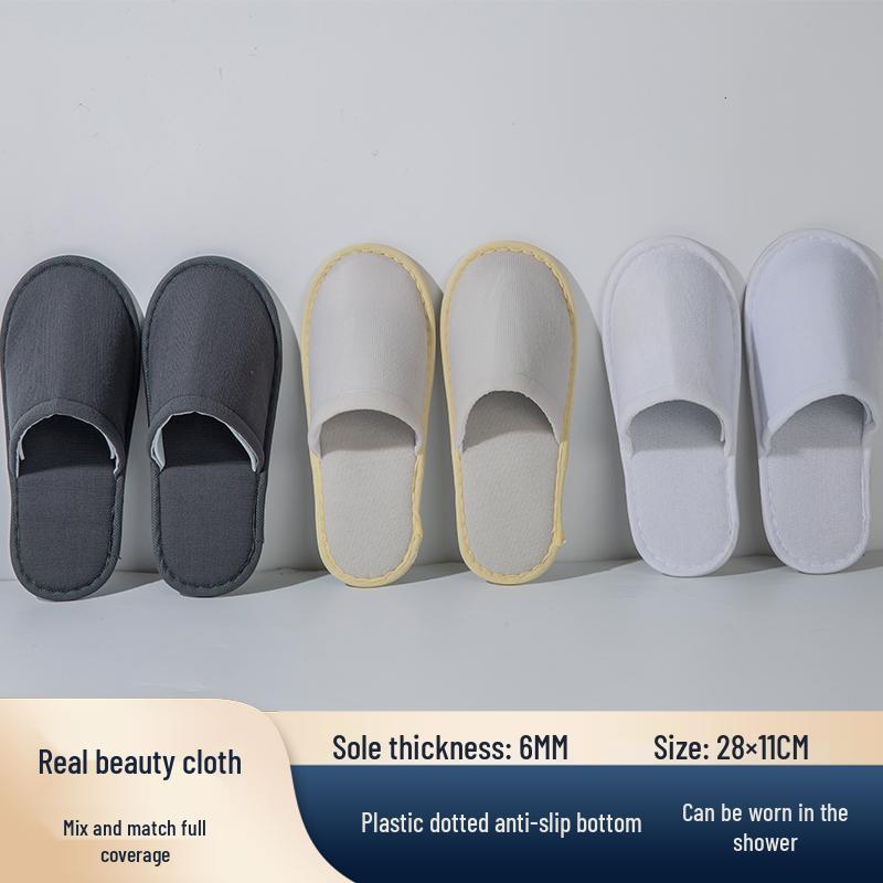 10 Pairs of Premium Non-Slip Disposable Slippers - Luxurious, Thickened Design for Bath, Bathroom, Salon, Hotel, and Homestay Use