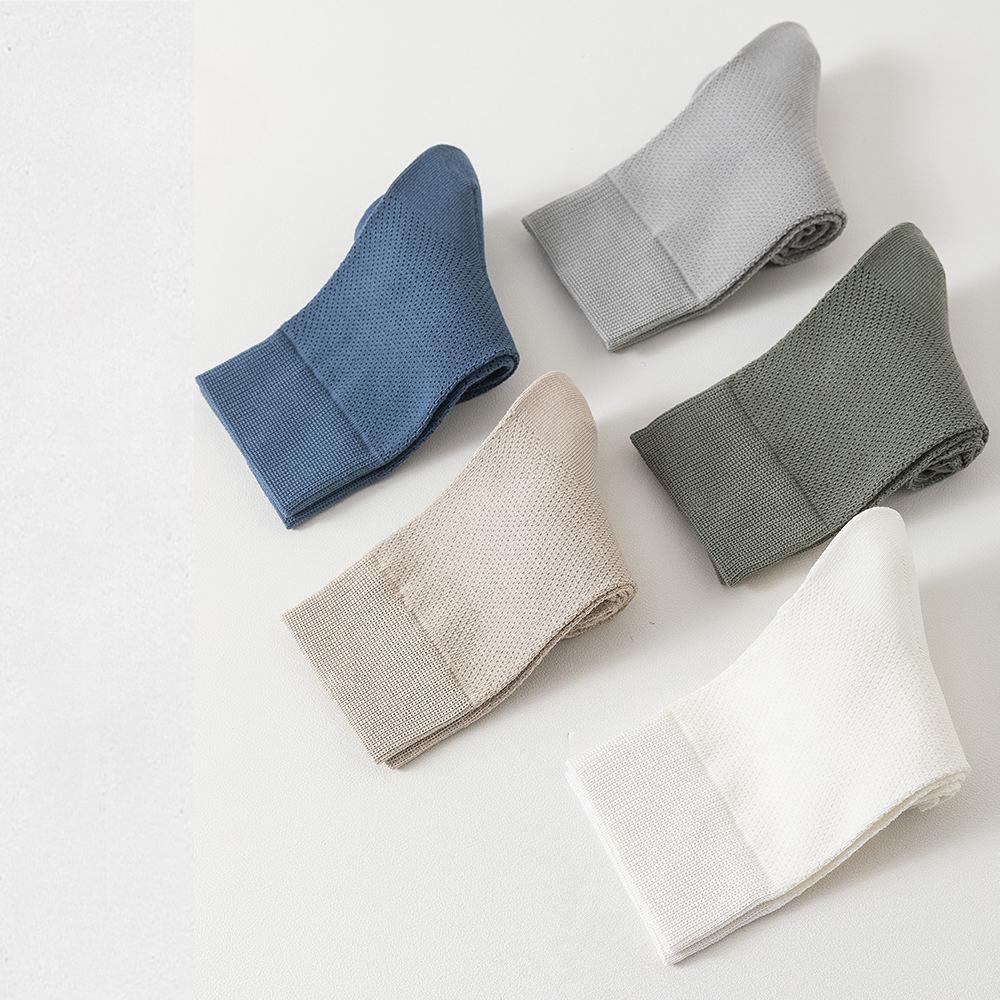 5 пар мужских летних антибактериальных сетчатых ультратонких дышащих длинных носков до середины голени с впитыванием пота и защитой от запаха