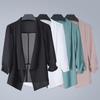Women's Spring and Autumn Plus Size Short Solid Coloured Sunwear Thin Jacket Breathable Lightweight Cardigan Shawl Outerwear