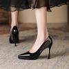 2024 Women High Heels Sexy Pointed Toe Wedding Dress Platform Pumps Fashion Patent Leather Stiletto Single Shoes Sapatos Mujer