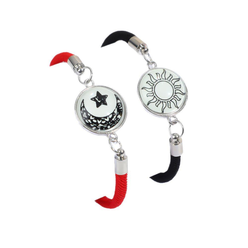 Светящиеся браслеты для пары «Солнце и Луна» - Ручная работа, плетеная веревка, подарок на День святого Валентина