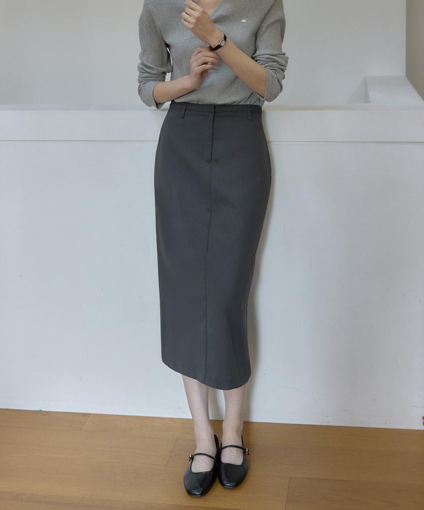 Our Hope Soft Stretch H-Line Skirt - Charcoal