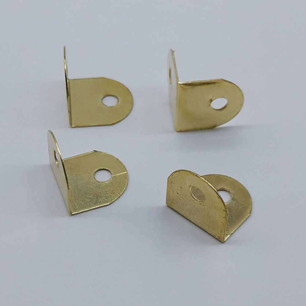100 шт. Золотые нержавеющие угловые кронштейны Маленькие мини-формы Кронштейны для картин Шкаф Ширма Стена