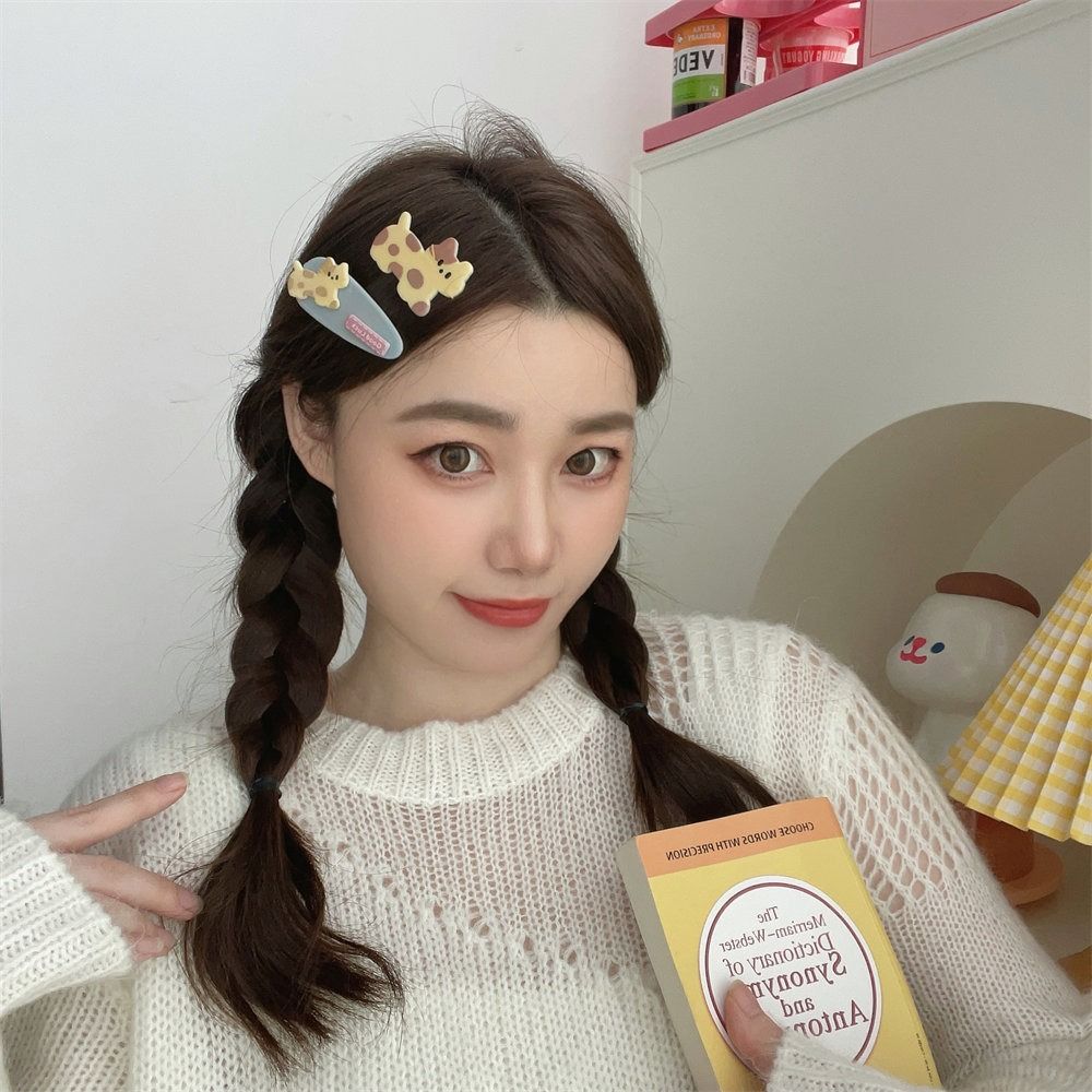 Kawaii Bear BB Clip Candy Color Cute Barrettes Set Funny Cartoon Mini Hair Clip Kids