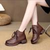 Модные европейские и американские высокие короткие ботинки на шнуровке для женщин 2024 года, новые удобные короткие ботинки на толстой подошве для женщин Trafza