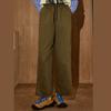 Coolhut Pure Cotton Army Green Wide-Leg 2025 Autumn New Women's Versatile Loose Straight Casual Pants