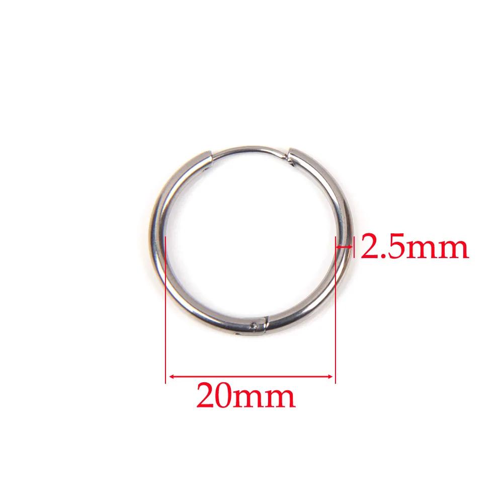 10pcs 316L Stainless Steel Hoop Earrings Women Men Punk Hiphop Circular Ear Buckle Ring Jewelry Gold Color Accessories Wholesale