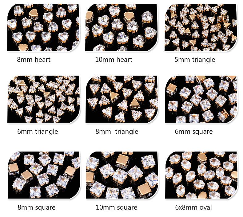 Стразы из циркония с плоской основой в форме капли кубического циркония Когти Пришиваем прозрачный циркон для колец Серьги Аксессуары для одежды своими руками