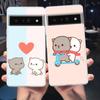 Милый Мультяшный Кот Пара Чехол для Телефона Для Google Pixel 9 8 7 6 Pro XL 8A 7A 6A 5 4 5A 4A 3A XL 5G Мягкий Силикон Прозрачный ТПУ Чехол
