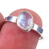 Кольцо из серебра 925 пробы с натуральным радужным лунным камнем, размер 7, t9L01