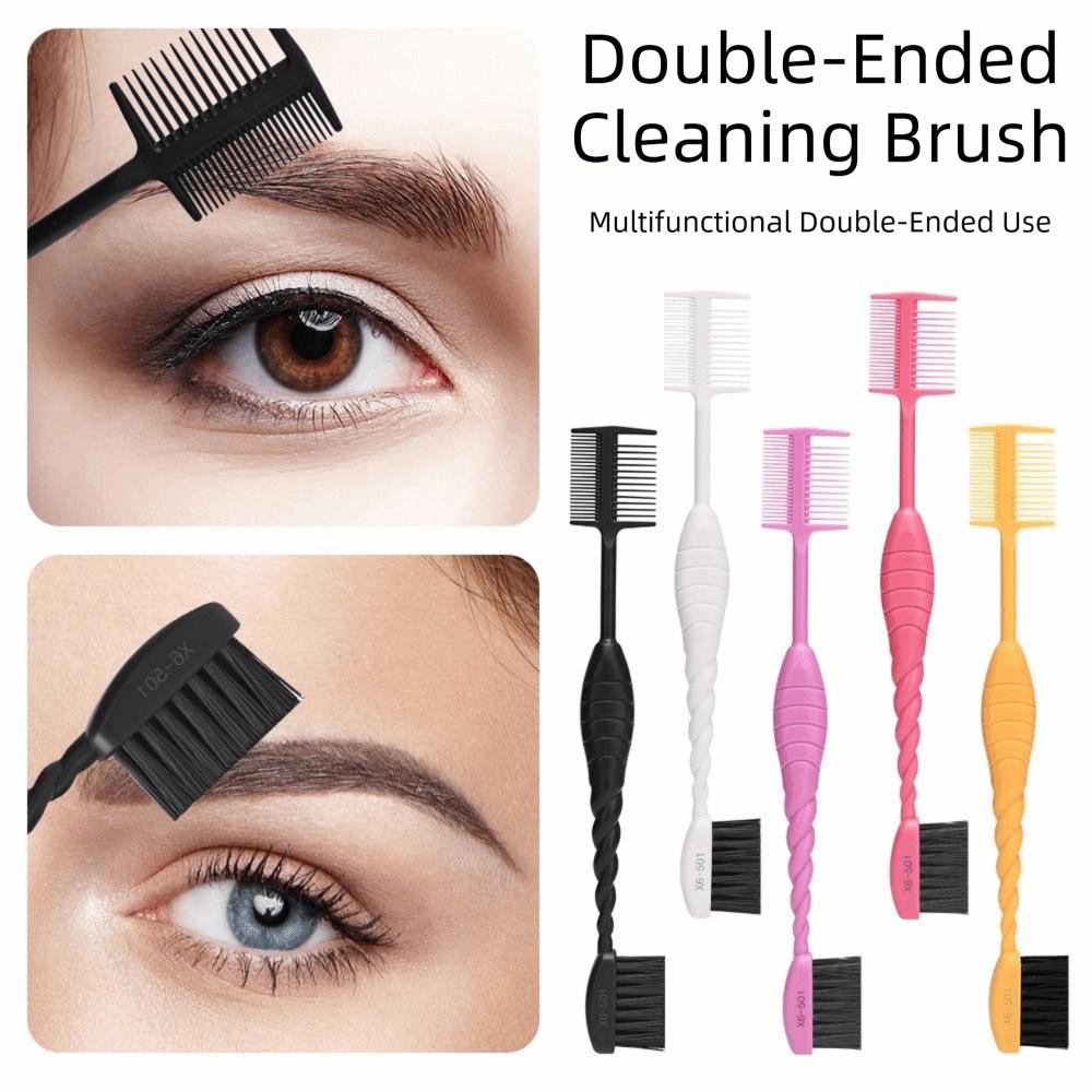 Foldable Eyebrow Brush Comb Double Headed Dust Brush Quick Hair Dye Applicator Brush Daily Beauty