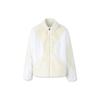 Training Series Solid Color Zipper Stand Collar Loose Fleece Jacket Women Jackets White 162247703-1