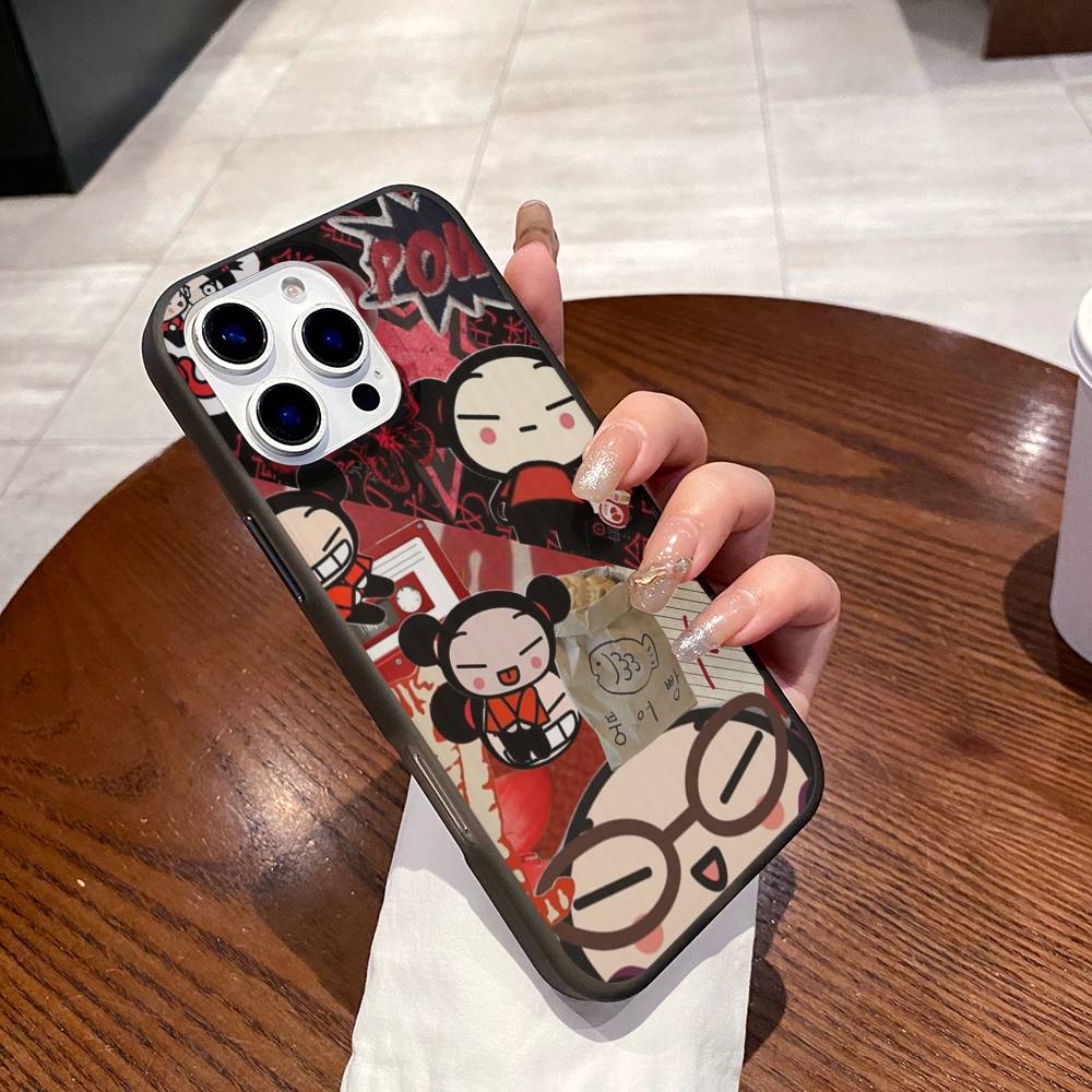 Popular Animation P-Pucca Phone Case For IPhone 17 16 15 11 12 13 14 Pro Max Soft Corrugated Silicone Cover Case