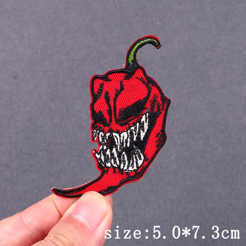 Punk Skull Embroidery Patch Iron On Patches For Clothes Landscape Embroidered Patches For Clothing Hip Hop Patch Stickers Badges