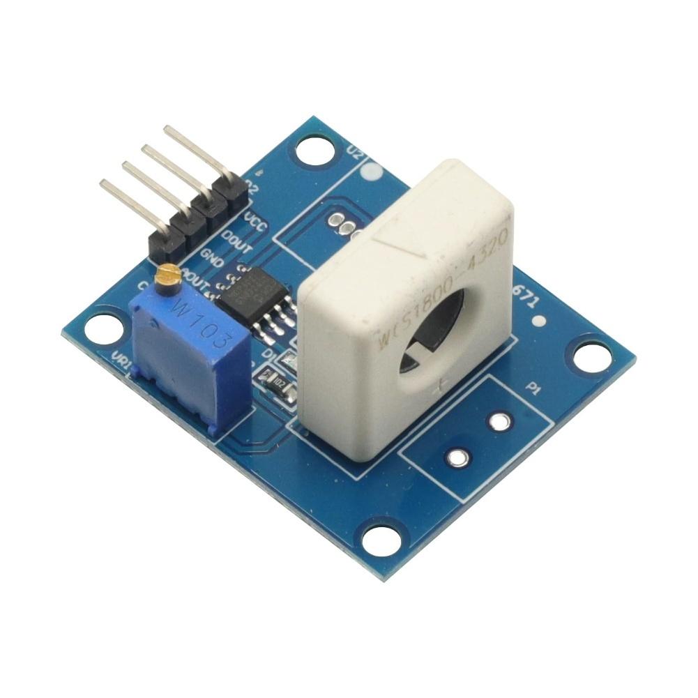 WCS1800 Hall Effect Current Sensor Module for Electrical Monitoring DC35A with Overcurrent Protection and Analog Output