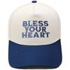 BLESS YOUR HEART Truck driver hat embroidered retro color matching baseball cap European and American men's and women's leisure