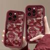 Valentines Wine Red Lip Print Soft TPU Shockproof Phone Case For iPhone 16 15 14 Pro Max 13 12 11 XS X XR 7 8 Plus SE 2022 Cover